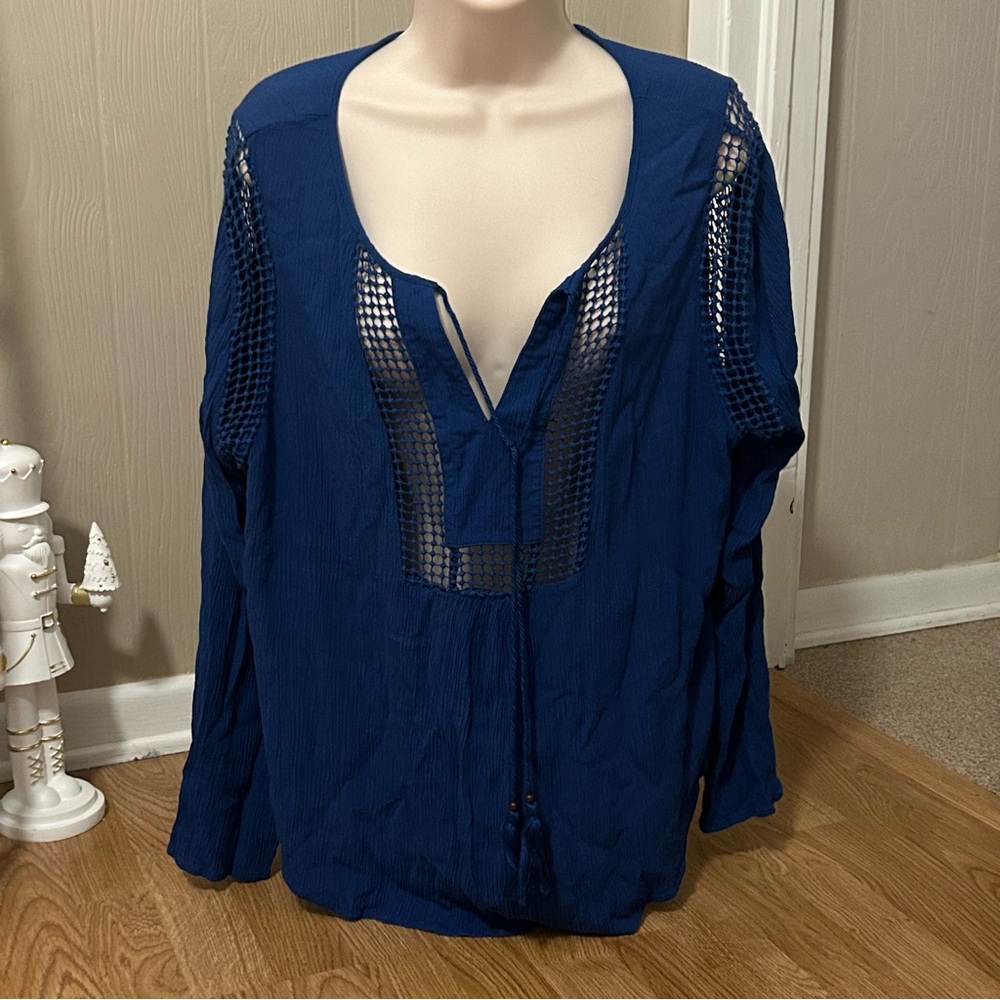 Joseph A Dark Blue Boho Blouse